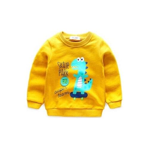 Autumn Kids hoodies sweatshirts cotton Cartoon Print Jurassic World dinosaur boy girls clothes Sweater tops Childrens clothing