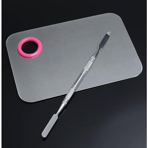 Palette Stainless Steel Nail Art Makeup Polish Gel Foundation Eyeshadow Mixing Stainless Steel Manicure Set Tool -30