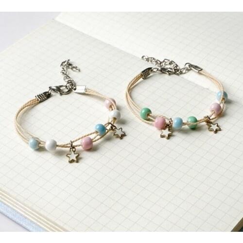Popular Hand Woven Ceramic Beads Star Bracelets Gift Jewelry Wholesale #YXSL09