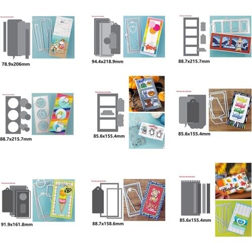 Rectangular Formatted Multi-Piece Message Label Metal Cutting Dies for Scrapbooking Album Paper Diy Cards Crafts New Dies