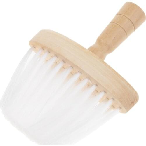 Salon Stylist Barber Hairdressing Hair Cutting Neck Cleaning Duster Brush Wooden Handle