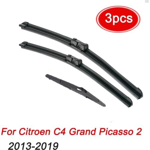 MIDOON Wiper Front & Rear Wiper Blades Set For Citroen C4 Grand Picasso 2 2013 - 2019 Windshield Windscreen Window 30"+30"+12"