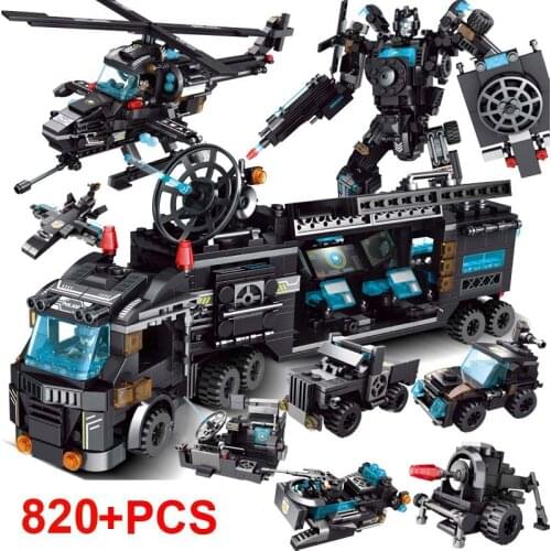Building Blocks Collection Compatible City SWAT Team Truck Blocks Toy For Children