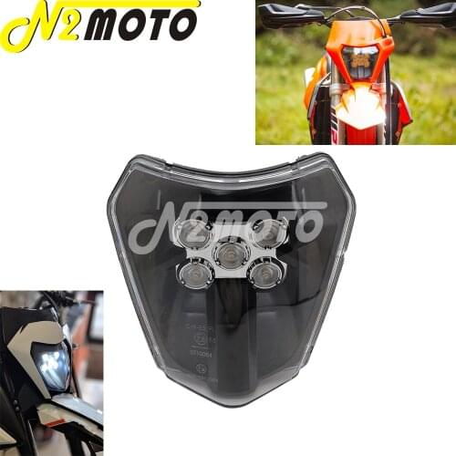 Motocross Enduro Dual Sport E8 Emark LED Headlight for EXC XCF XCW TE TC FE 125 250 300 350 450 530 690 SMR XC-W Six Days