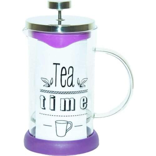 French Press Herb Tea Teapot Purple 600ML