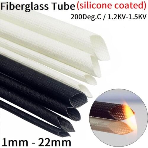 2M/5M Cable Sleeve 1mm - 25mm Fiberglass Insulated Soft Braided Chemical Glass Fiber Tube High Temperature Pipe Wire Wrap