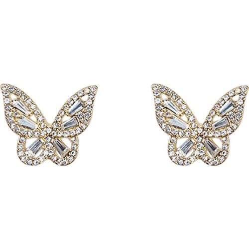 Vintage Port Butterfly earrings with Rhinestone sparkles earrings with feminine flair earrings with Stud Earrings