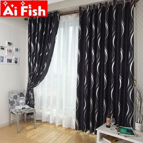 High-grade Black Hot Silver Stripe curtains for Living Room Black and Sliver Shiny Rose Blackout Insulation Bedroom Curtains #2