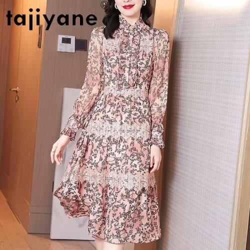 100% Silk Genuine Dresses for Women Summer Dress Womens Clothing High Quality Real Silk Woman Dresses Vestidos TN2587