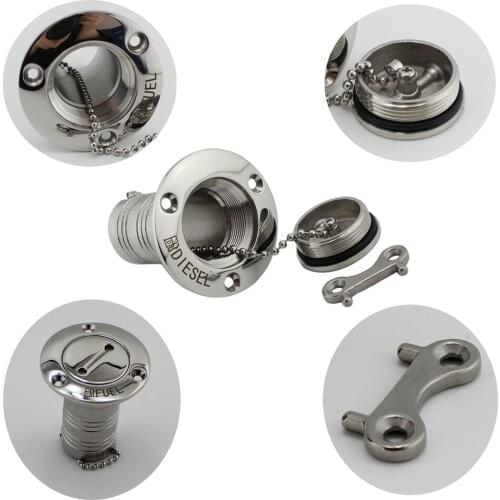 1.5Inch Boat Hardware Fuel Deck Filler 316 marine grade stainless steel Key Cap boat accessories Socket yacht