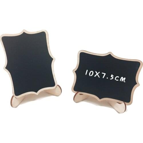 10pcs/lot 10x7.5cm wooden black board mini chalkboards clip wedding memo decorative board reminder tag
