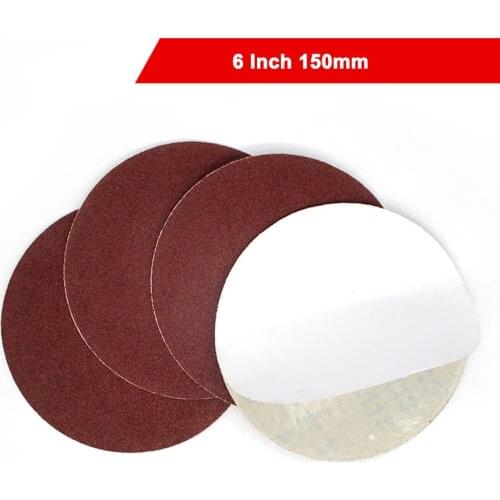 2-20Pcs 6 Inch 150mm Round Dry Sandpaper Glue Backing Pad Disk Sand Sheets Grit 60 80 Hook And Loop Sanding Disc