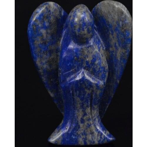 2 Inch Natural Lapisr Gems Carving Angel Statue Lucky Crafts Stone Figurine Chakra Healing Reiki Stone