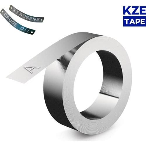 2pcs 3D Aluminum/Steel Embossing Adhesive 12mm Cassette label Tapes with Metal compatible for Dymo rhino M1011