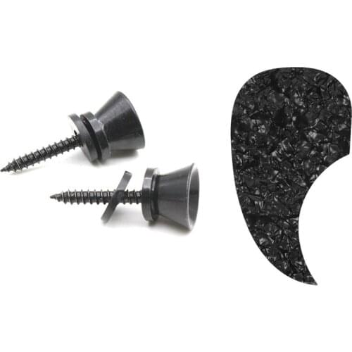 2Pcs Guitar Strap Lock Pins Peg Metal for Acoustic Electric Guitar Black & 1Pcs Acoustic Guitar Pickguard Self-Adhesive Pick Gua