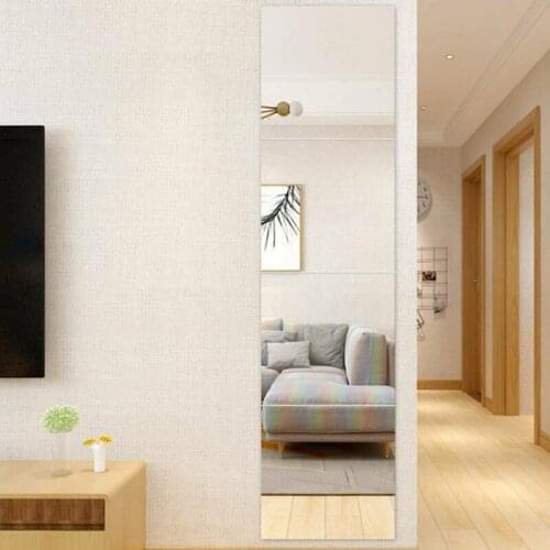 4pcs 30cm Mirror Tile Wall Sticker Square Adhesive Room Decor Stick On Art Wall Makeup Mirrored Stickers