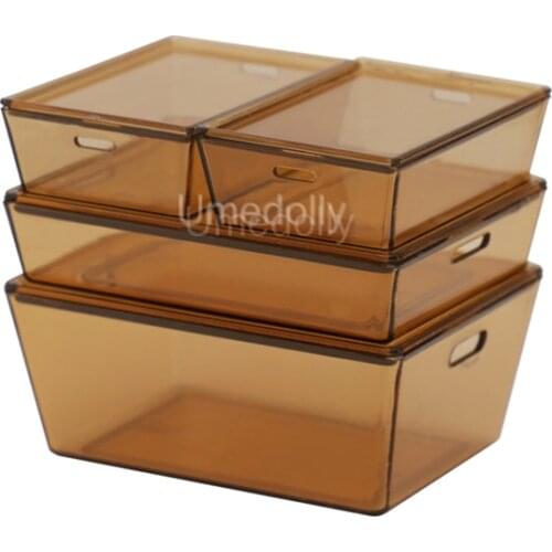 4PCS/SET 1/6 or 1/12 Scale Miniature Dollhouse Storage Box Mini Furniture for Barbies OB11 Doll House Kitchen Accessories Toy