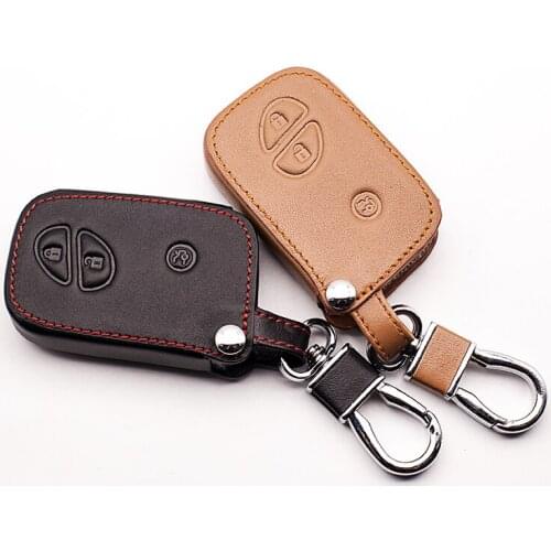 Car styling car leather remote control car key holder key cover for Lexus RX270 CT200H ES240 3 Butuns Key Shell car accessories