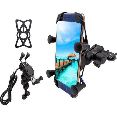 For Honda cbr 1100xx 1100 xx 929 x11 VTX1300 vtx 1300 Motorcycle Mobile Phone Stand Holder With USB Charger 360 Rotatable