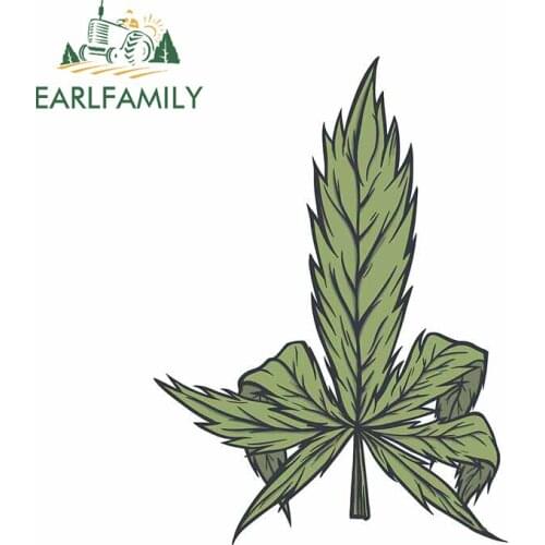 EARLFAMILY 13cm x 9.8cm for Hemp Leaf Withered Decal Personality Refrigerator Car Stickers Windows Cartoon Anime Vinyl Car Wrap