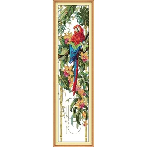 This scarlet macaw (3) cross stitch kit animal 18ct 14ct 11ct count print canvas stitches embroidery DIY handmade needlework
