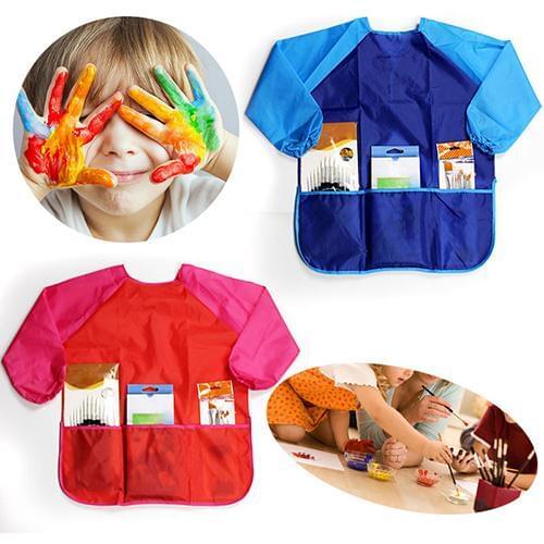 Long Sleeve Apron Drawing Painting Waterproof Smock Kids Children Craft Art Clothes