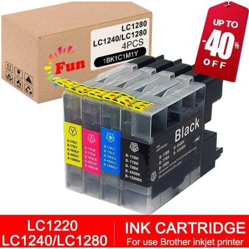 FUN printing Compatible Ink Cartridge for Brother LC1240 LC1280 LC1220 LC1240 LC1280 MFCJ5910DW MFCJ6510DW MFCJ6710DW J6910DW