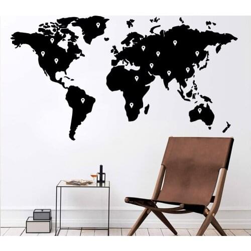 Pretty map Wall Stickers Self Adhesive Art Wallpaper For Kids Room Living Room Home Decor Removable Mural