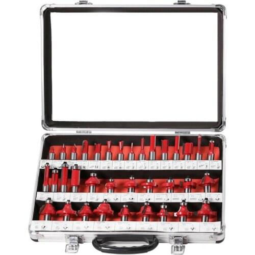 35PCS 12mm Router Bits Set Professional Shank Tungsten Carbide Router Bit Cutter Set With Wooden Case For Wood