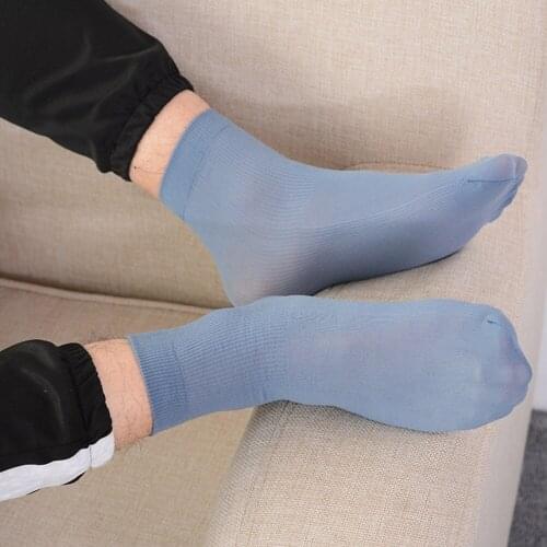 New 1 Pair Solid Color Hot Sold Fashion Mens Bamboo Silk Ankle Business Dress Sock Sports 2021Brand New Casual Socks One Size