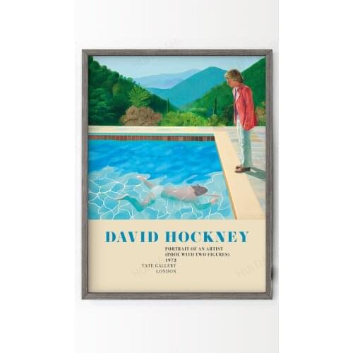 David Hockney Print Hockney Poster Tate Exhibition Poster Portrait of an Artist (Pool with Two Figures) Home Decor Canvas Print