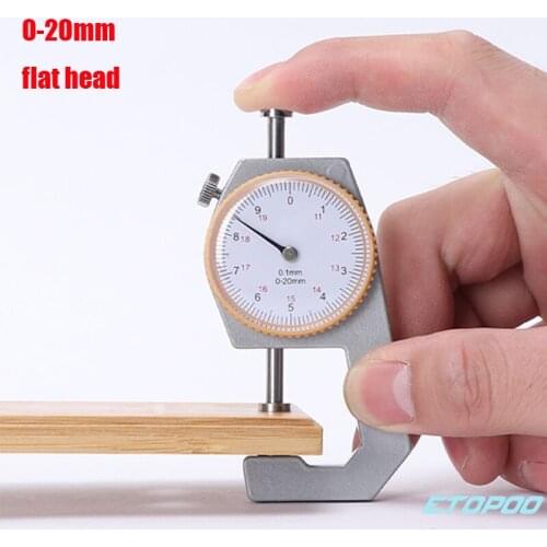 Drop shipping 0-20mm dial thickness gauge 20mm leather paper thickness meter tester for leather flim paper
