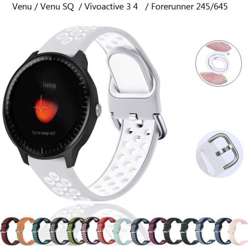 Silicone Strap for Garmin Venu/Venu SQ Vivoactive 3 4 Watchband Replacement Bracelets for Garmin Forerunner 245/645 Wristbelts