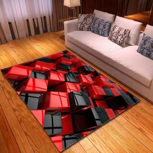 Modern Geometric Pattern 3D Carpet Large Size for Living Room Bedroom Tea Table Rug and Carpet Rectangular Antiskid Floor Ma