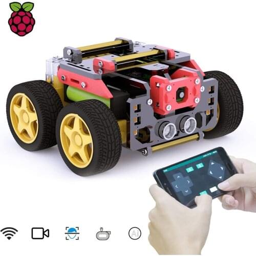 Adeept AWR 4WD WiFi Smart Robot Car Kit DIY Robot with OpenCV Target Tracking Real-Time Video Transmission Function Stem Robot