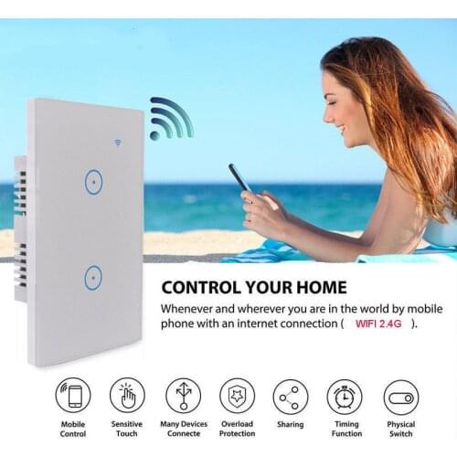 Smart LED WiFi Light Dimmer Switch in Wall Touch Switch For Alexa Google Home