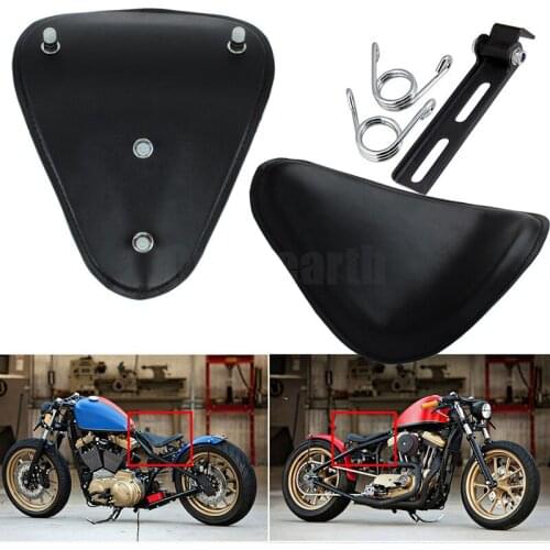 Universal Motorcycle Rear Driver Solo Seat w/Mounting Bracket For Harley Honda Yamaha Kawasaki Suzuki Sportster Bobber Chopper