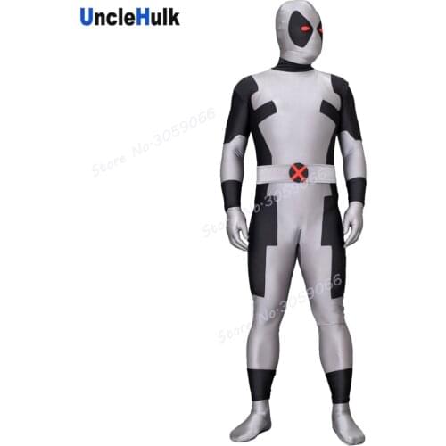 High Quality Black and Grey Deadpool Spandex Zentai Bodysuit - X-Force | UncleHulk