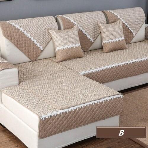 High Quality Sofa Cover Sofa Towel Cushion Solid Color Cotton Linen Fabric Couch Cover Four Seasons Available Sofa Towel