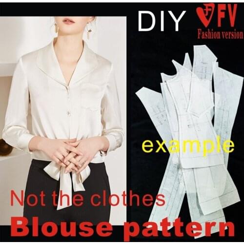 Womens clothing design sense lapel shirt pattern clothing cutting drawings 1:1 pattern in kind BCY-149