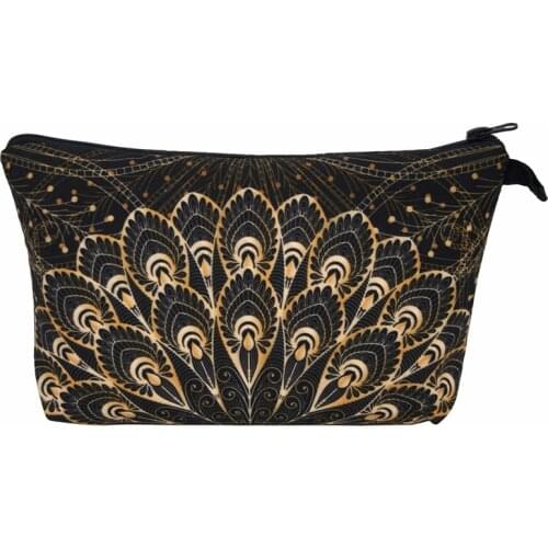 Beautiful Feathers Printed Lady Cosmetic Organizer Bag Small Women Cosmetic Bag Makeup Brush Bags for Women Travel Storage Bag