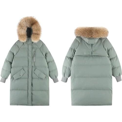 Winter Coat Faux Fur Hooded Oversize Puffer Jacket Woman Parkas Clothes 2020 Long Thick Warm Down Cotton Padded Women A016