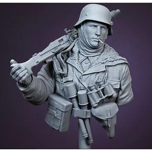 1/10 Scale Unpainted Resin bust MG42 gunner collection bust