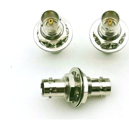 10PCS 75 OHM COPPER BNC FEMALE to FEMALE Coupler Panel Mount Connector Joiner connector