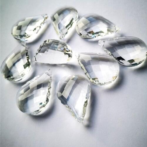Free Rings 12pcs 50mm Crystal Marquis Clear Chandelier Faceted Lighting Pendants Diy Suncatchers Glass Lamp Part For Home Deco