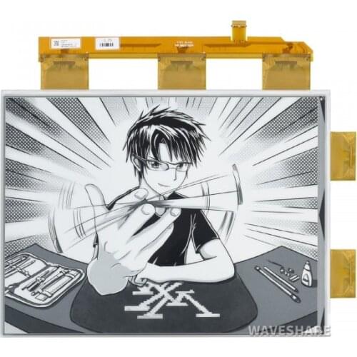 13.3inch E-Paper E-Ink Raw Display, 1600×1200, Black / White, 16 Grey Scales, Parallel Port, Without PCB