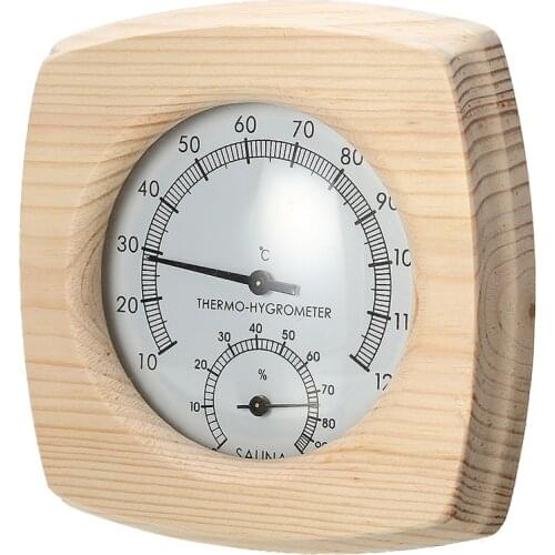 2 in 1 Wood Sauna Thermometer Hygrometer Sauna Room Equipment Sauna Accessories Family Hotel Humidity Temperature Measure Gauge