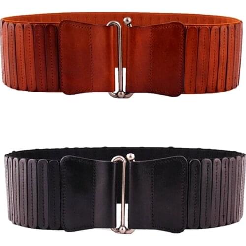 2020 Luxury Belts for Women Shaping Wide Belts Fashion High Quality Leather Belts Simple Elastic Waist Belts