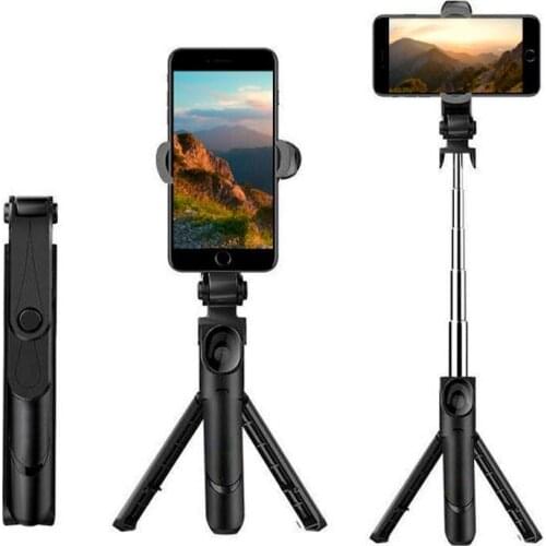 2021 New XT-09 Mobile Selfie Stick Tripod Holder Bluetooth Remote Travel Size Holder Folding
