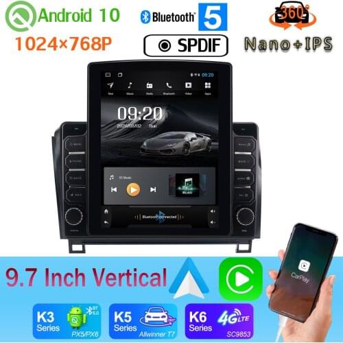 9.7" Vertical Style Car Media GPS CarPlay Android 10.0 360 Camera Radio For Toyota Sequoia 2008-2018 Tundra 2006-2013 PX6 4+64G